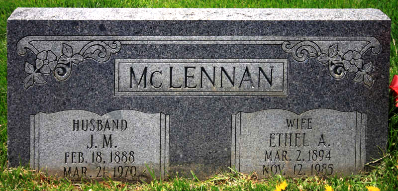 Photo of headstones/Jasper Murdock McLennan d 1970 hdstn Rock Springs Cem  Sweetwater County Wyoming